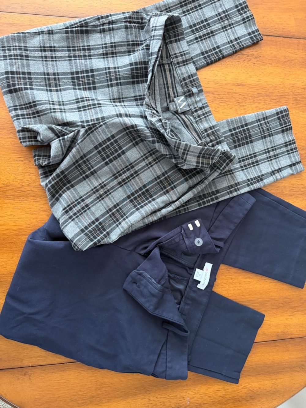 Worthington Gray Plaid and Liz Claiborne Navy Trousers Set